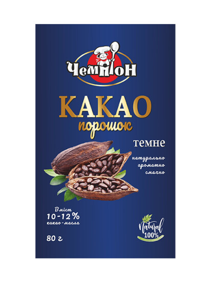 Какао-порошок 10-12 % Чемпіон, 80 г